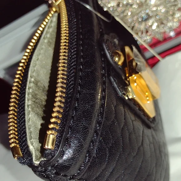 Juicy Couture Black Butter Leather LG Wallet Clutch Gold HW NWT - Picture 3 of 13